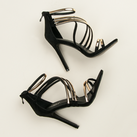 Vinceza Sandales noires à talons hauts 1