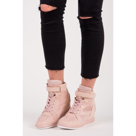 Vices Baskets compensées nouées rose 2
