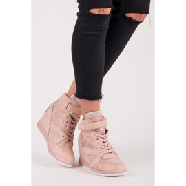 Vices Baskets compensées nouées rose 1