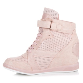 Vices Baskets compensées nouées rose 3
