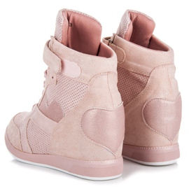 Vices Baskets compensées nouées rose 4