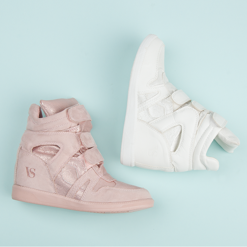 Vices de baskets velcro rose 1