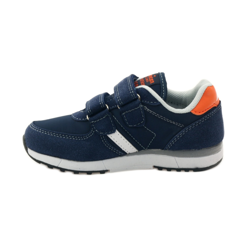 American Club Chaussures de sport à semelle intérieure en cuir américain bleu marin orange blanche 2