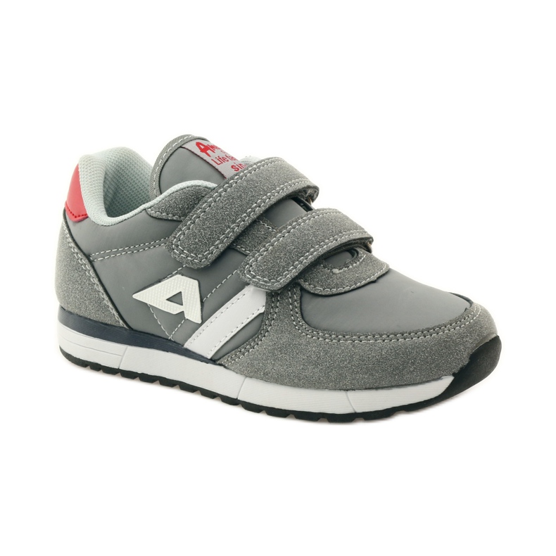 American Club Incrustation en cuir américain Velcro Sports rouge gris blanche 1