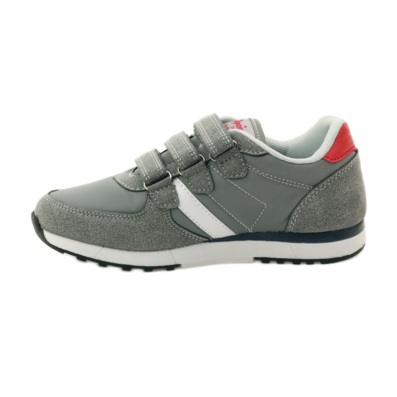 American Club Chaussures de sport à semelle intérieure en cuir américain rouge gris blanc 2