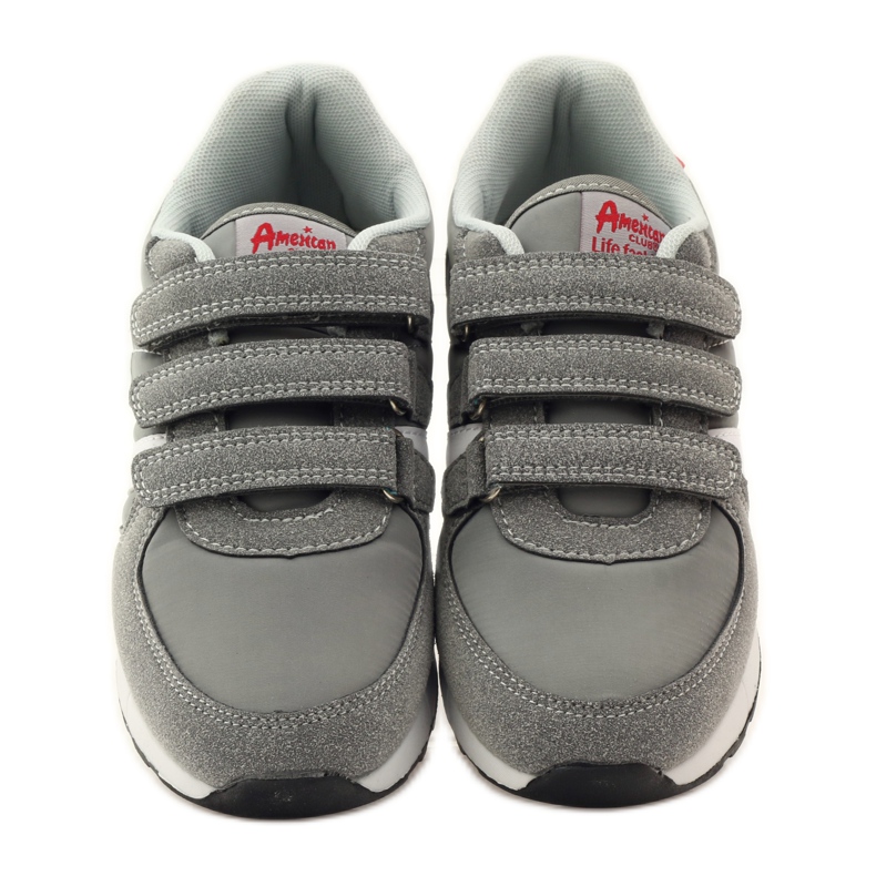 American Club Chaussures de sport à semelle intérieure en cuir américain rouge gris blanche 4