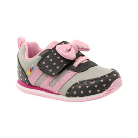 American Club Chaussures de sport américaines avec semelle intérieure en cuir rose gris 1