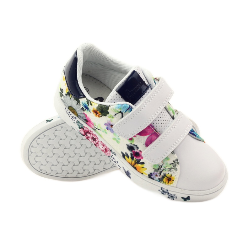 American Club Baskets américaines avec semelle intérieure en cuir multicolore blanc 3
