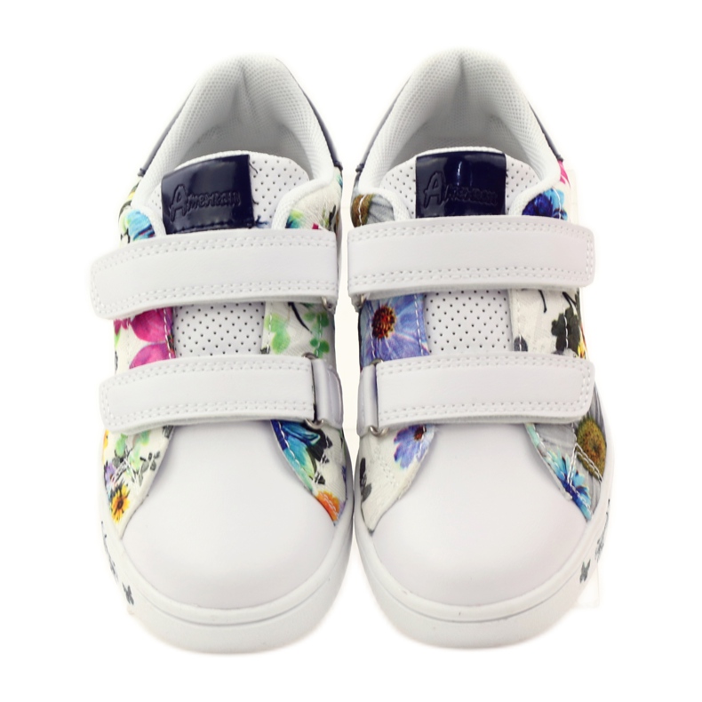 American Club Baskets américaines avec semelle intérieure en cuir multicolore blanc 4