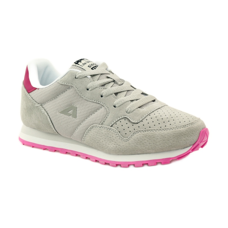 American Club Sport en cuir américain 6506 noué gris rose 1
