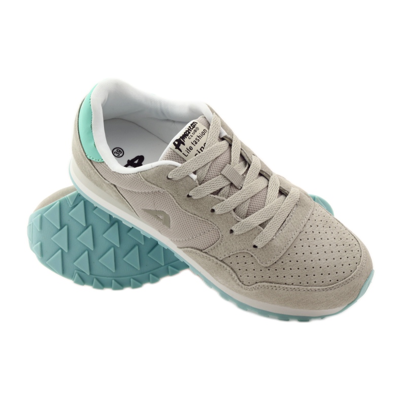 American Club Chaussures de sport en cuir américain 6506 gris multicolore 3