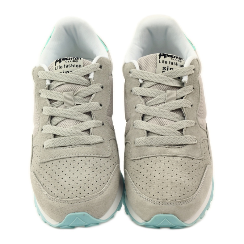 American Club Chaussures de sport en cuir américain 6506 gris multicolore 4