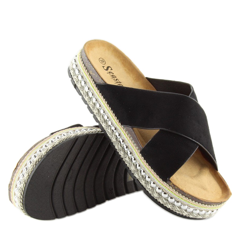 Chaussons noirs femme noir CK15P noir 1