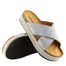 Gris Chaussons femme gris CK15P gris 1