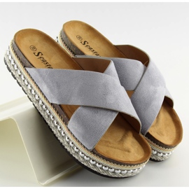 Gris Chaussons femme gris CK15P gris 2