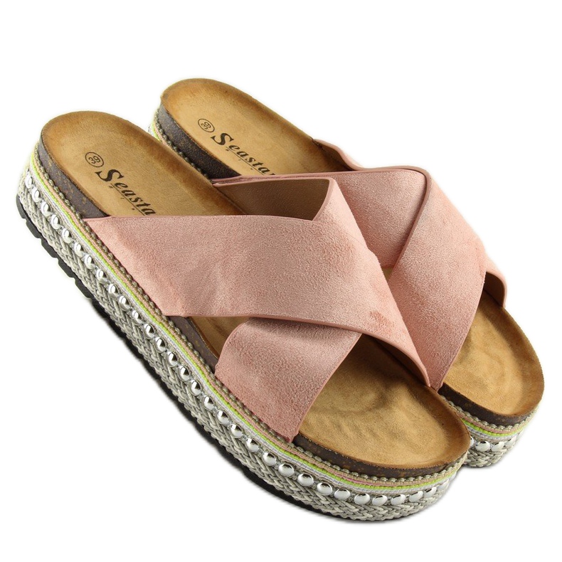 Rose Chaussons roses pour femme CK15P rose 2 Rose Chaussons roses pour femme CK15P rose 2