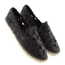 Espadrilles noires ajourées pour femme LT86 noir 1