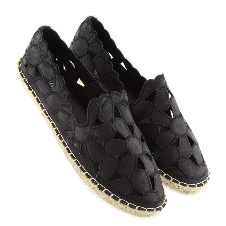 Espadrilles noires ajourées pour femme LT86 noir 1