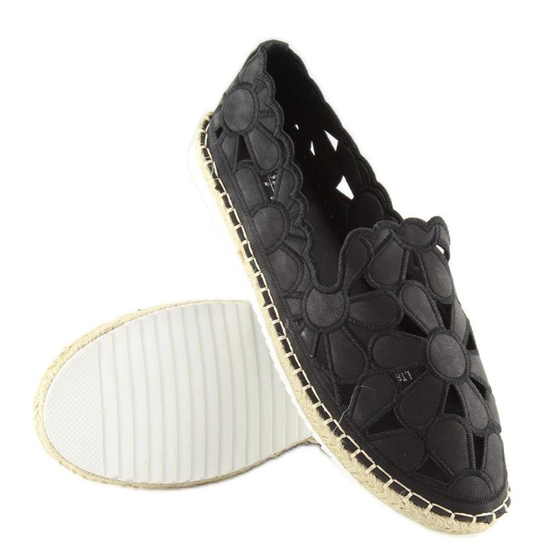 Espadrilles noires ajourées pour femme LT86 noir le noir 2