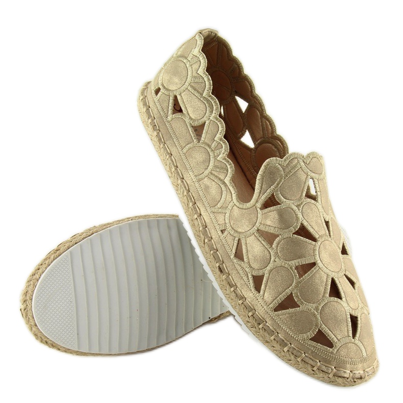 Espadrilles femme dorées ajourées LT86 Gold 2