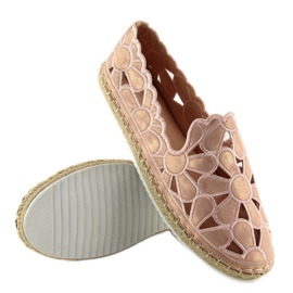 Espadrilles roses ajourées pour femme LT86 Champagne 2