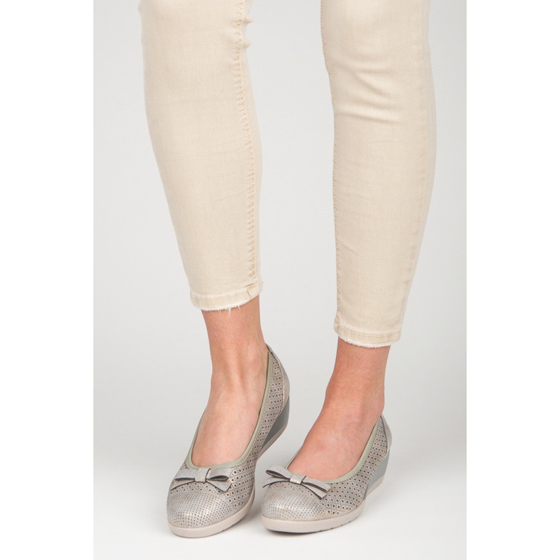 Vinceza Ballerine avec un arc gris 1