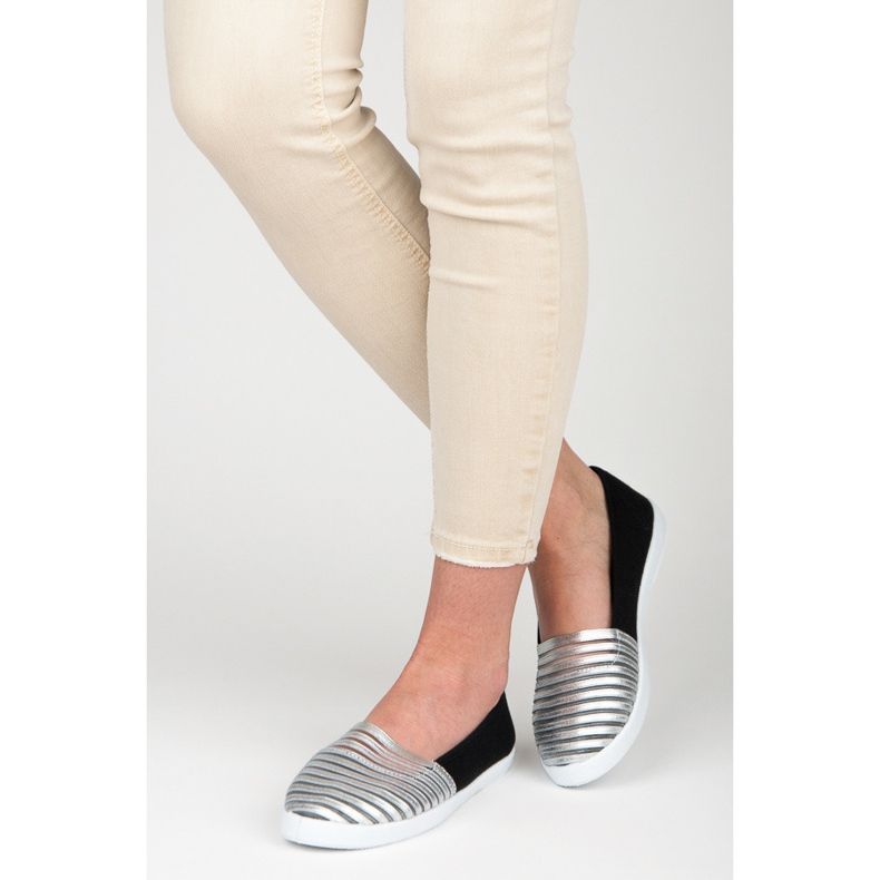 Mckeylor Baskets à enfiler noires et argentées 1