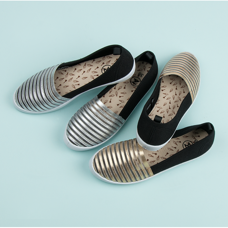 Mckeylor Baskets à enfiler noires et dorées jaune 1