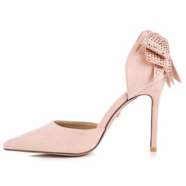 Seastar Escarpins en daim avec nœud rose 5