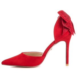Seastar Escarpins en daim avec nœud rouge 5