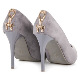 Seastar Escarpins en daim avec un ornement gris 5
