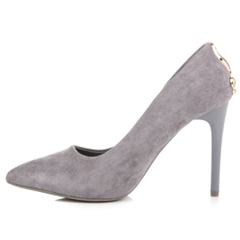 Seastar Escarpins en daim avec un ornement gris 4