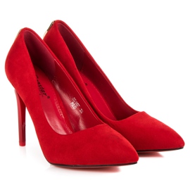 Seastar Escarpins en daim avec un ornement rouge 6