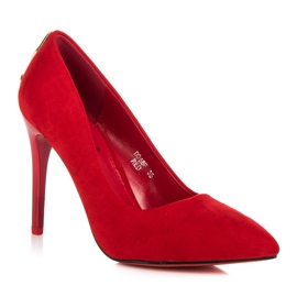 Seastar Escarpins en daim avec un ornement rouge 3