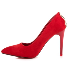 Seastar Escarpins en daim avec un ornement rouge 4