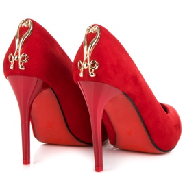 Seastar Escarpins en daim avec un ornement rouge 5