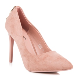 Seastar Escarpins en daim avec ornement rose 2