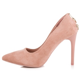 Seastar Escarpins en daim avec ornement rose 3
