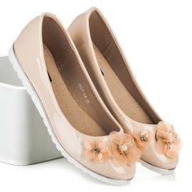 Vices Ballerines laquées à fleurs brun 1