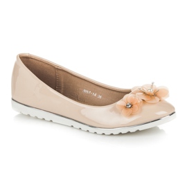 Vices Ballerines laquées à fleurs brun 2