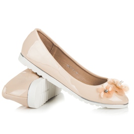 Vices Ballerines laquées à fleurs brun 4
