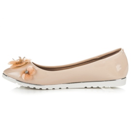 Vices Ballerines laquées à fleurs brun 3