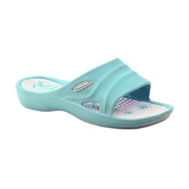 American Club Pantoufles en mousse à la menthe américaine pour l'eau bleu multicolore 1