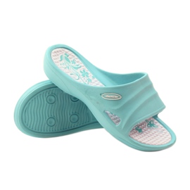 American Club Pantoufles en mousse à la menthe américaine pour l'eau bleu multicolore 3