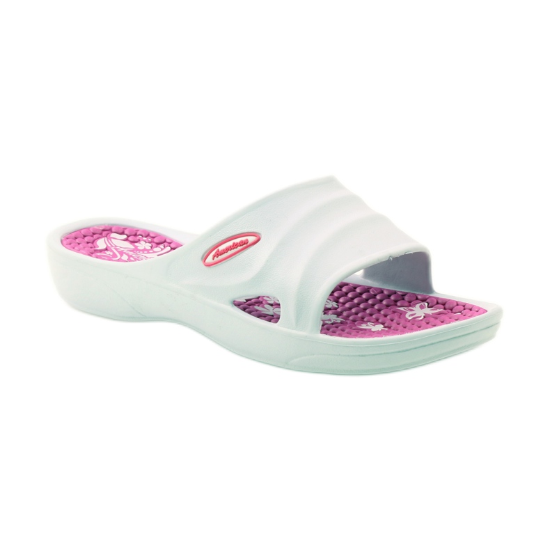 American Club Chaussons américains en mousse blanche pour la piscine rose 1