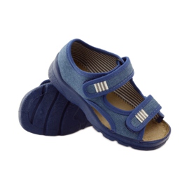 Sandales, chaussons Befado 113y010 bleu 5