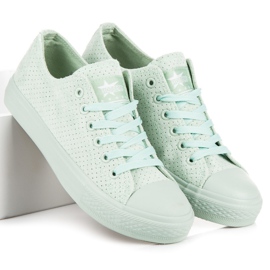 Baskets en daim menthe vert 2
