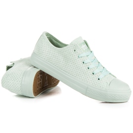 Baskets en daim menthe vert 1
