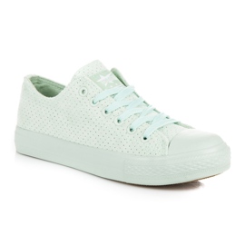 Baskets en daim menthe vert 3