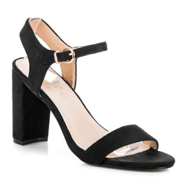 Vinceza Sandales noires sur le poteau le noir 1